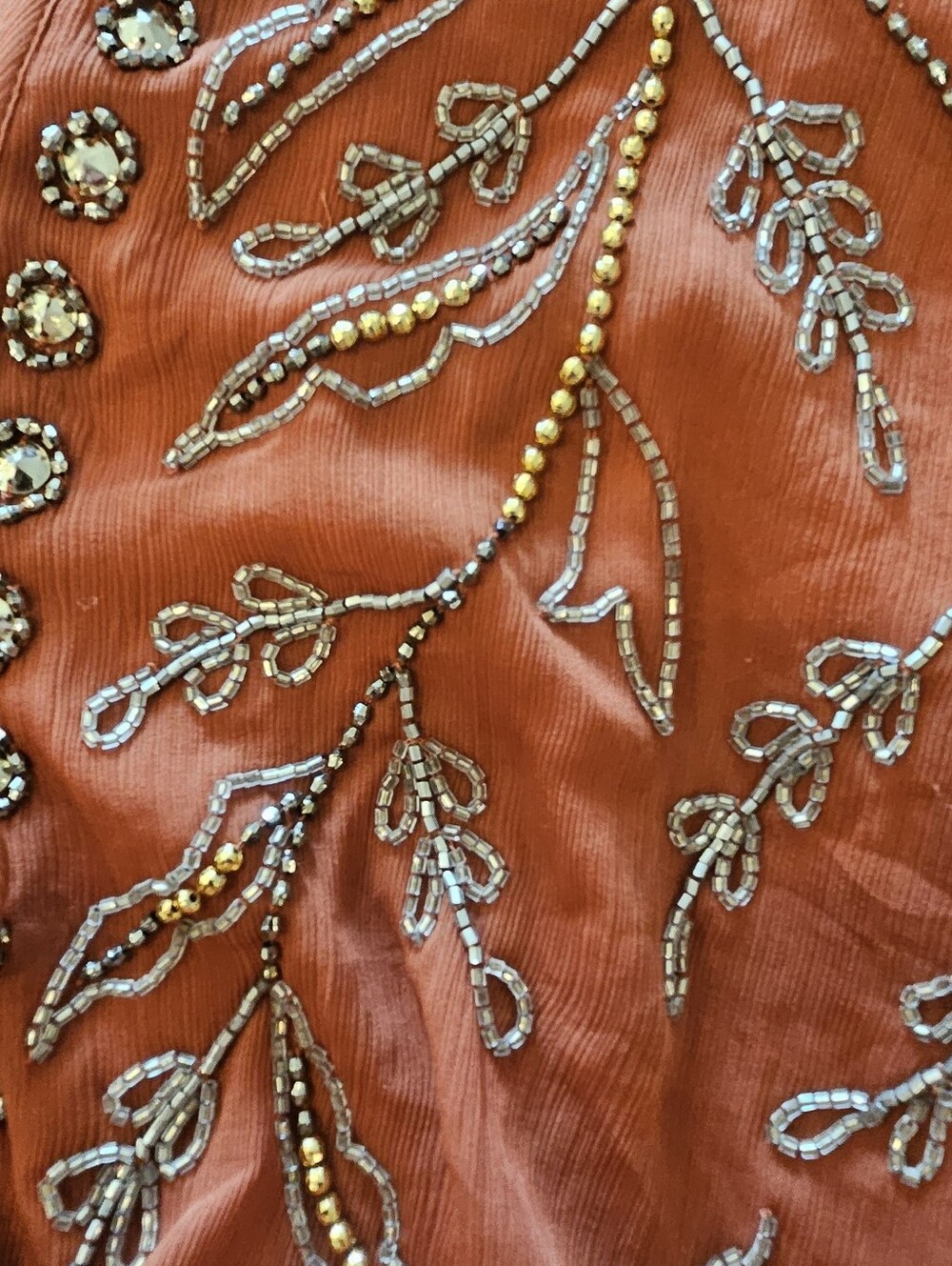 ASOS DESIGN Embellished Boho Maxi Dress Rust Orange NWT Size 10 - Picture 8 of 9